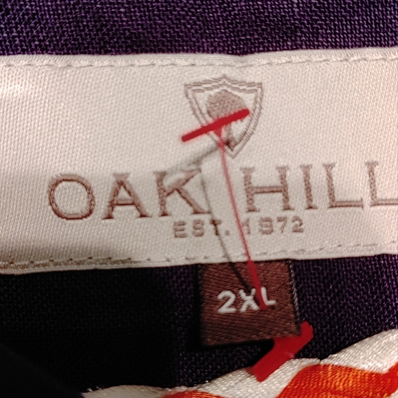 Oak Hill linen blend button shirt size 2XL - Picture 6 of 7